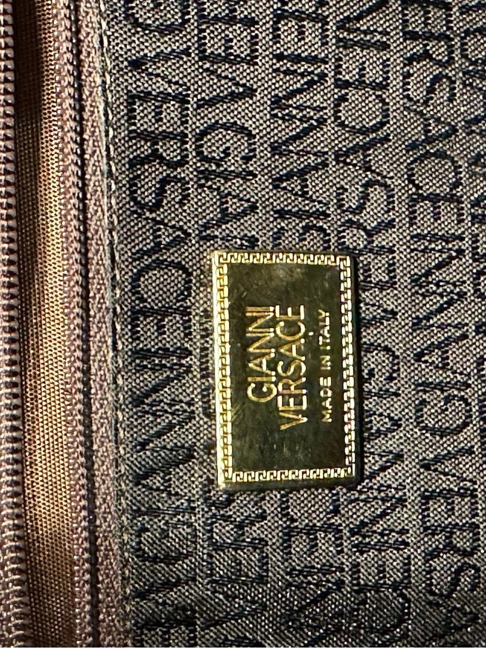Vintage Gianni Versace Cognac Leather Crossbody with Medusa Relief